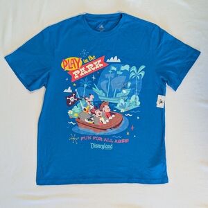 Disneyland Play in the Park Mickey Friends Pirate Caribbean | Blue | NWT | Lg